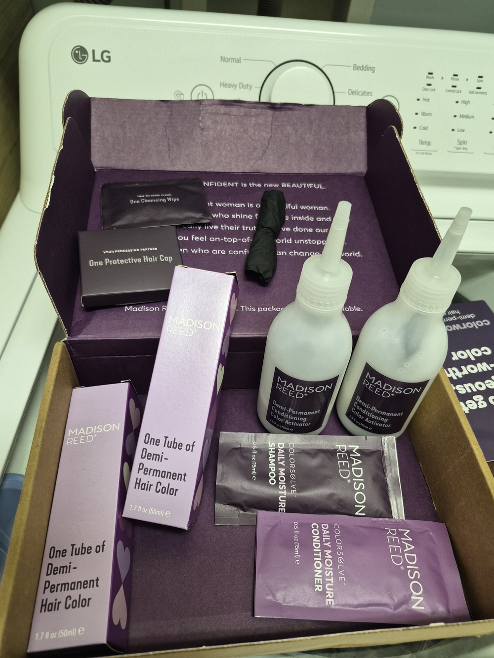 Madison and reed Box with a 2 pack of Demi-Permanent Hair Color- Jetset Black